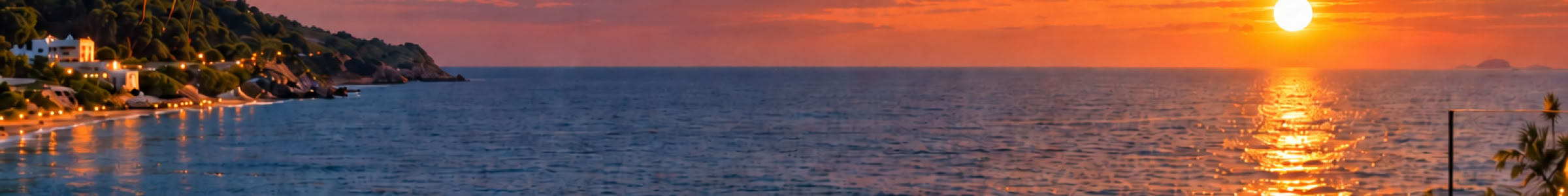 DJ setup overlooking the Mediterranean Sea at sunset, inspired by Ibiza Deep House and the warm Balearic sound of SoSoDeep. 